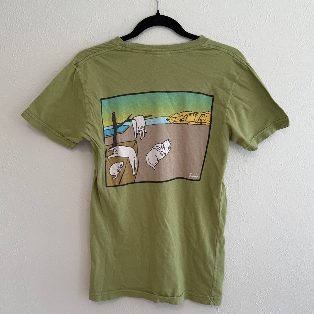 Ripndip cat Dali painting graphic t shirt